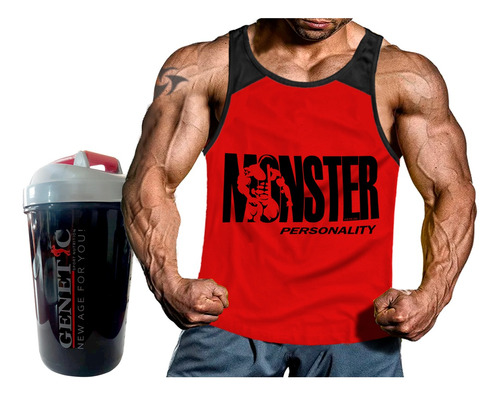 Kit Vaso Shaker + Musculosa Entrenamiento Genetic A Eleccion