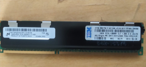 Memória Ibm 16gb 4rx4 Pc3l-8500r P/n: 47j0139