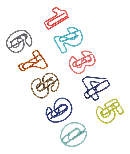 Bonitos Sujetapapeles, 100 Unidades, Bonitos Números, Colore