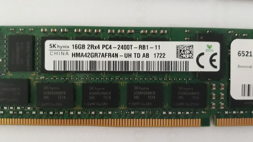 Memória Sk Hynix 16gb 2rx4 Pc4-2400t Ecc