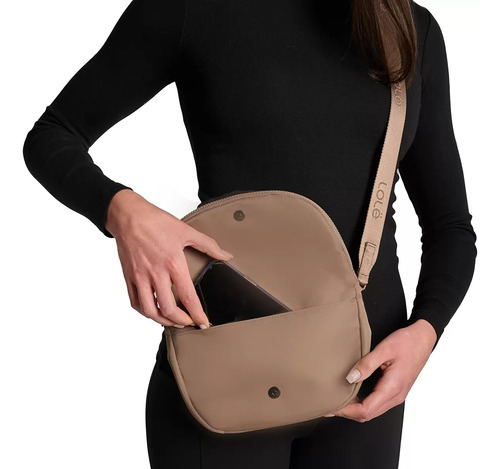 Bolsa Crossbody Café Lole Para Dama Correa Ajustable
