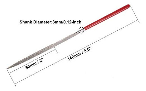 Limas De Aguja Diamante Triangulares 140 Mm - 10 Unidades.