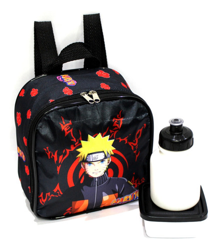 Lancheira Escolar Naruto Uzumaki Desenho Meninos Potinhos Cor Preto Naruto Mangá