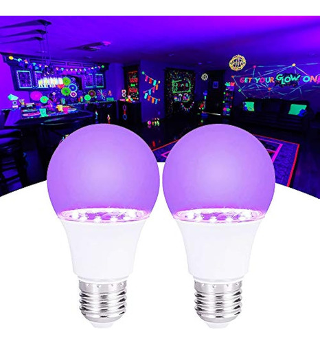 Kxzm Black Light 9w Led Uv Bulb E26 Ac110-240v Purple Lamp 3