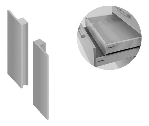 Soportes Frontales Para Cajones 84 Mm Gris Eurohard