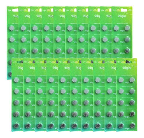 Kit 200 Baterias Pilhas Alcalina Lr54 1,5v 20 Cartela Elgin