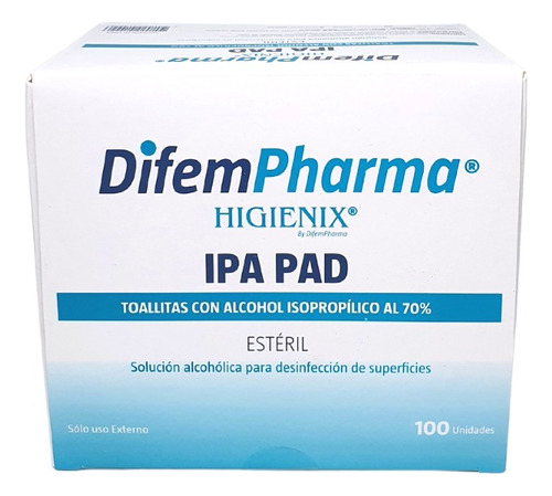 Alcohol Ipa Pad Higienix Difem Caja 100 Unidades