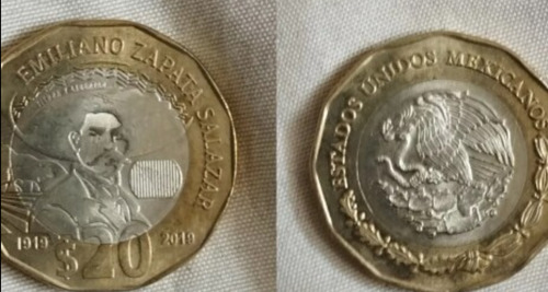 Moneda Conmemorativa De 20 Pesos Emiliano Zapata