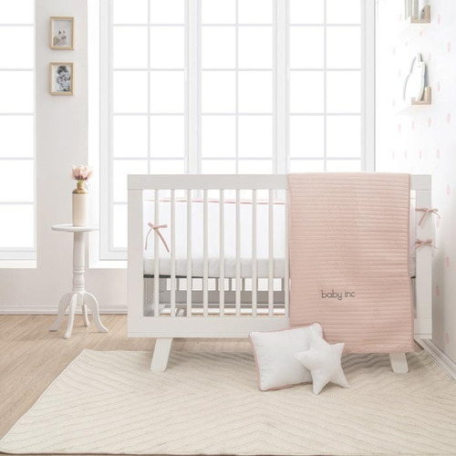 Set De Edredón Ultrasoft 4 Piezas Cama Cuna Corral Y Cuna Rosa Cama Cuna Corral