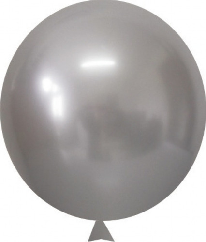 Balão Bexiga Metalizada Prata N°9 Happy Day 25 Unid