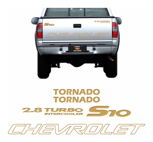 Kit Adesivos Chevrolet S10 Tornado 2006 Dourado S10kit57