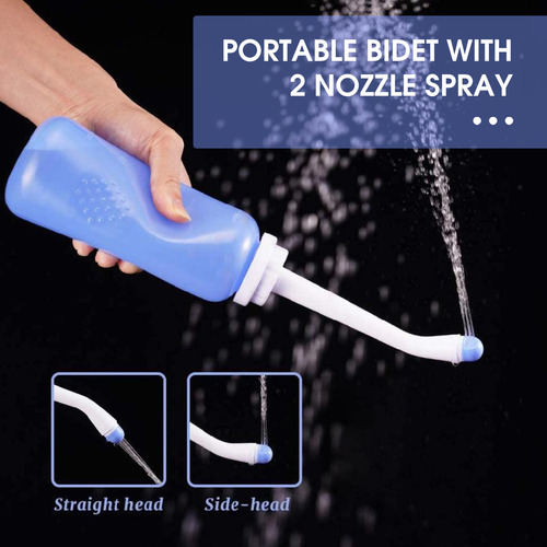 Spray Portátil Para Bidé De Viaje Con 2 Boquillas, 500 Ml, P