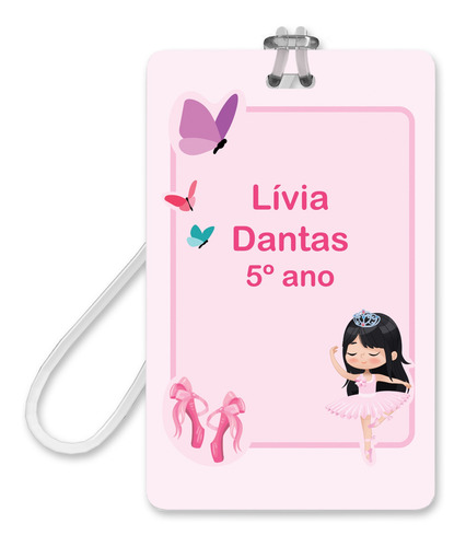 Etiqueta Escolar Personalizada Bailarina 2 Tags Mochilas