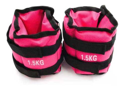 Polainas Ajustables Tobillo Muñeca 1.5 Kg C/u Kit 2 Piezas Rosa