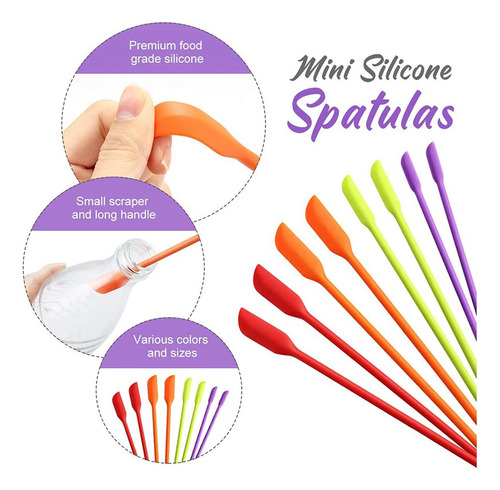 Miniespátulas De Silicona, Paquete De 8 Espátulas