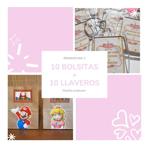 Imagen 1 de 7 de 10 Bolsitas De Sorpresitas + 10 Llaveros Diseños A Elección
