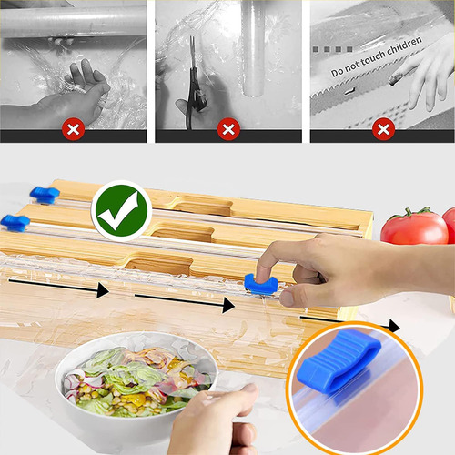 Wrapneat Dispensador De Envolturas 3 En 1 Con Cortador Y