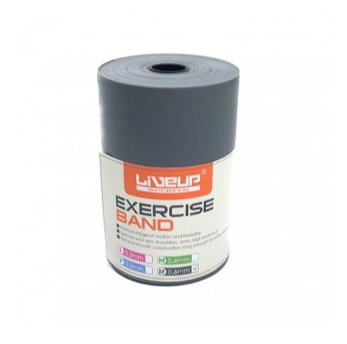 Rolo De Faixa Elástica Theraband Extra Forte Ls3651ef Liveup Cor Cinza
