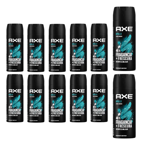 Desodorante Axe Fragancia Apollo Sin Irritación Pack X12