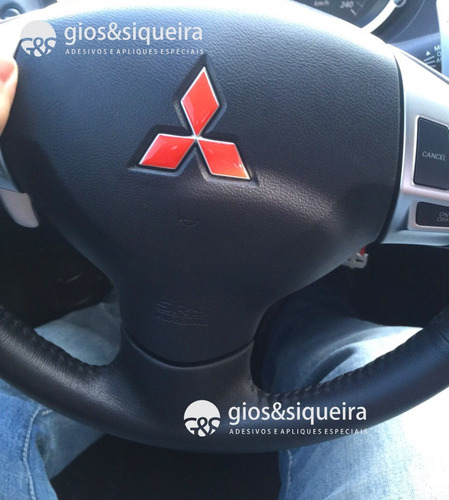 Imagem 2 de 4 de Combo Apliques Adesivos Vermelhos Lancer Completo Emblemas