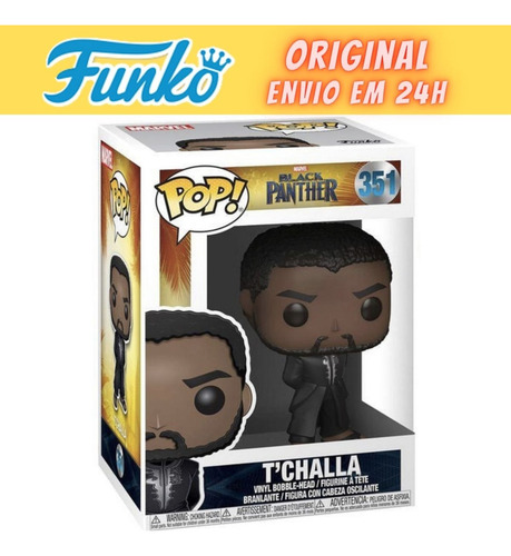 Funko Pop Pantera Negra T'challa - Caixa Com Detalhe - 351