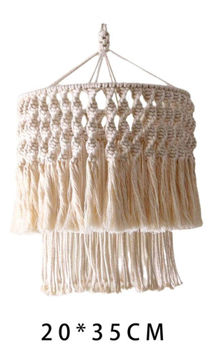 Abajur Boho Macramê, Estrutura Metálica 20x35cm