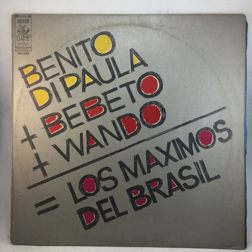 Benito Di Paula  Bebeto  Wando Los Maximos Brasil Vinilo Lp