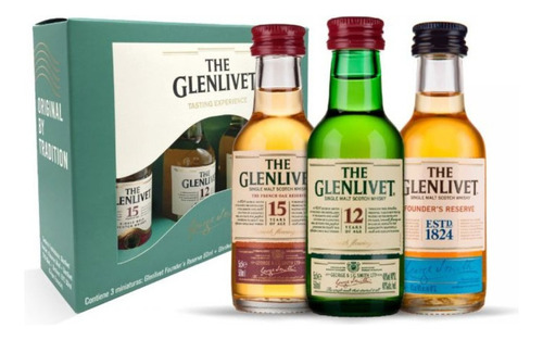 Whisky The Glenlivet Mix Miniatiuras 12 Años 15 Años Founder