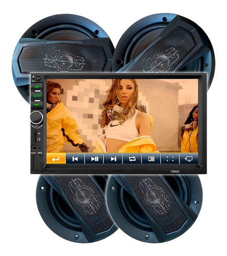 Imagen 1 de 4 de Combo Estéreo Pantalla Dvd 7880s + Parlantes 5 PuLG + 6 PuLG