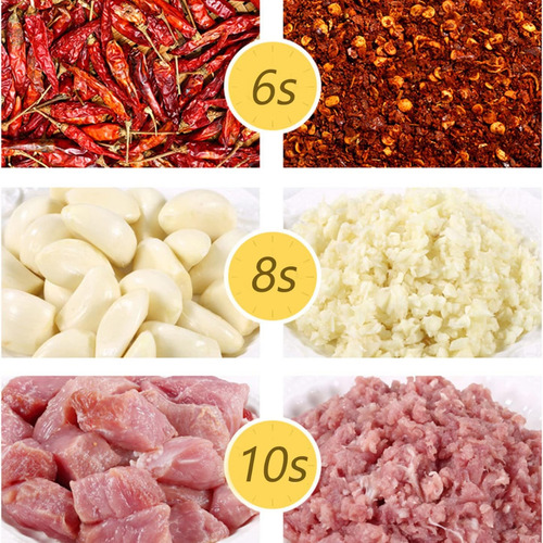 Processador Elétrico Com 4 Lâminas Em Inox De Carne E Legume
