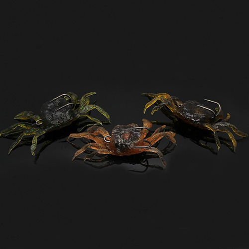3 Señuelos Suaves De Cangrejo De Simulación 3d Con Ganchos A