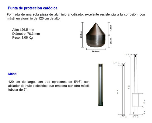 Kit Pararrayos Terragauss 50 M Protección Con Accesorios
