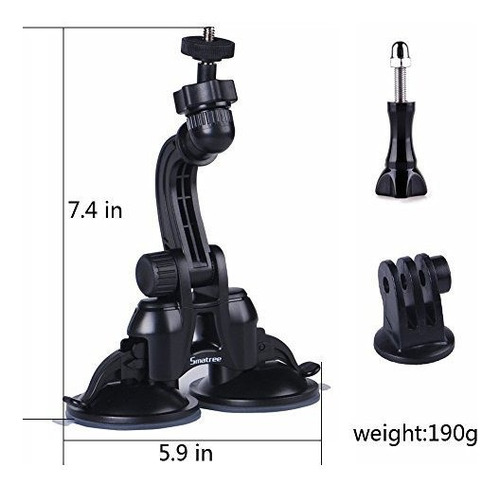 Imagen 3 de 6 de Smatree - Soporte De Doble Ventosa Para Gopro Max/hero 8/7/6