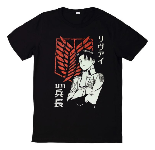 Playera Attack On Titan Levi Negra Anime
