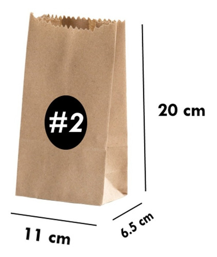 Bolsas De  Papel Kraft Con Base Por Mayor #2 X100u *delivery