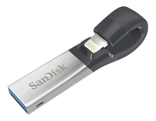 Pendrive SanDisk iXpand 32GB 3.0 preto e prateado