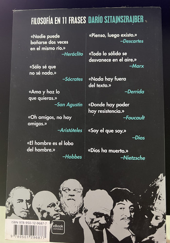 Libro Filosofia En 11 Frases De Dario Sztajnszrajber (Usado)