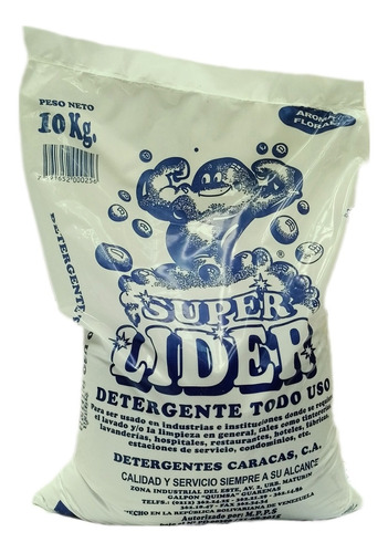 Limpiador Detergente Jabon En Polvo Super Lider 10kg