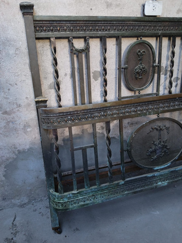 Cama Bronce Niquelado Dos Plazas Antigua Plateado Antiguo (Usado)