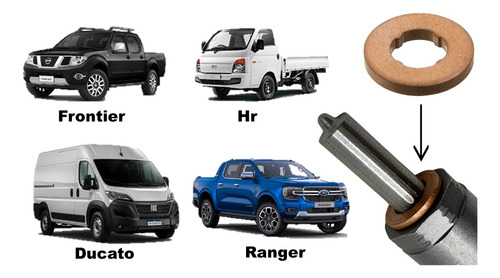 Kit 4 Arruela Vedação De Cobre, Bico Injetor Diesel Ranger