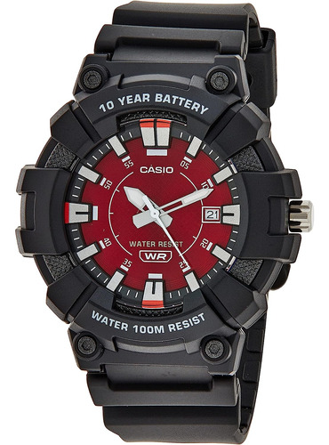 Reloj Pulsera  Casio Mw610h4avcf Del Dial Rojo