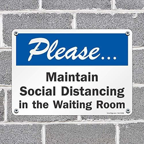 Señal Texto  Please Maintain Social Distancing In Room 