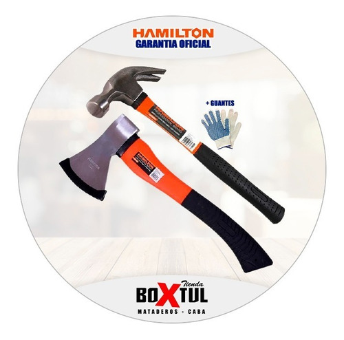 Hacha Mano Hamilton 30cm 600grs + Martillo Galponero 450grs