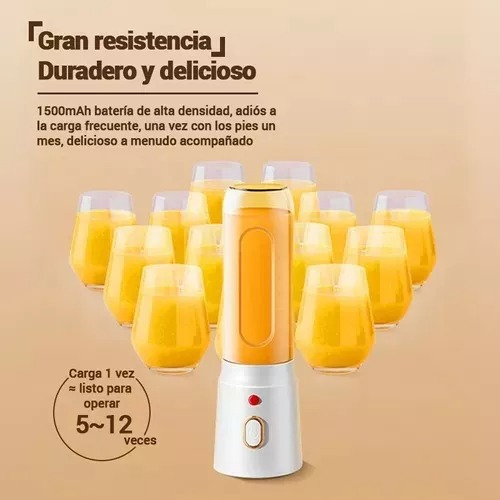Licuadoras Portatiles Extractor De Jugo Con Carga 450 +200ml