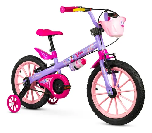Bicicleta Nathor Aro 16 Pixie Rosa Partir De 5 Anos C/ Cesta