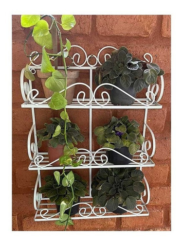 Suporte Plantas Parede Branco 3 Andares Promoção Dia