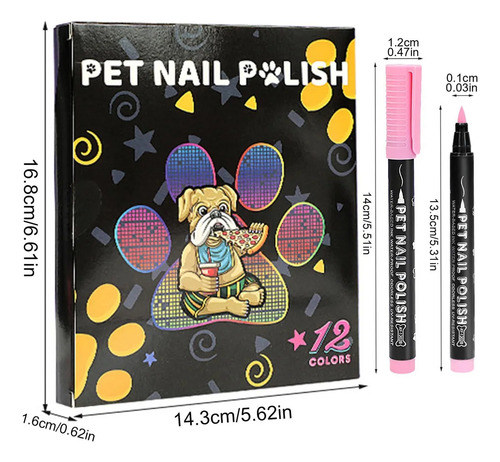 Set De Esmaltes De Uñas Para Perros De 12 Colores