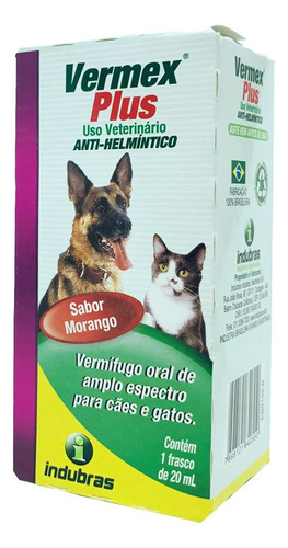 Vermex Plus 20ml Nutriazzi - Vermífugo Para Cães E Gatos 