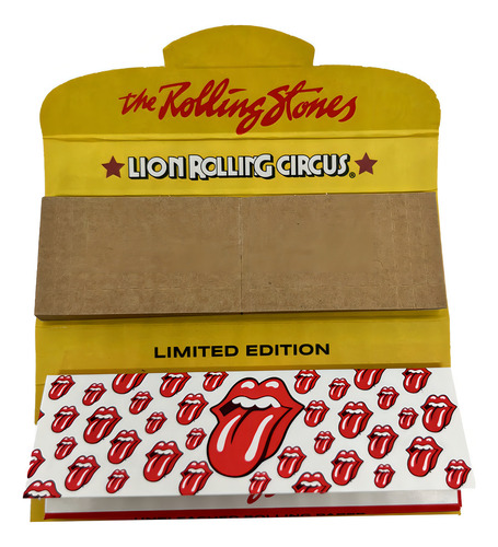 Caixa Seda Lion Rolling Stones Mini Size C/ Piteiras Brown