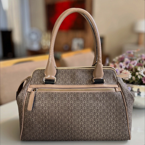 Bolsa Victor Hugo Original Marrom-claro Monograma Níquel Nude